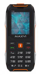 Телефон MAXVI T100, 2 SIM, черный/оранжевый