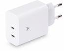 Сетевое зарядное устройство Accesstyle (Agate 40W2C) 2хUSB-C 40Вт, QC , PD, белый