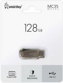 USB флеш накопитель 128 Gb SmartBuy MC35 Metal Dual, Type-C+Type-A (SB128GBMC35), металл, USB3.0