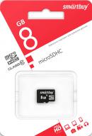 Карта памяти MicroSDHC 8Gb SmartBuy class 10 без адаптера