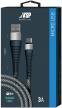 фото Кабель BoraSCO (38500) Fishbone micro USB 1 м 3A серый