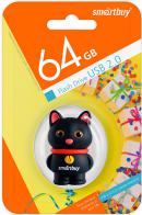 Флешка 64 Gb SmartBuy Wild series Черный Котенок